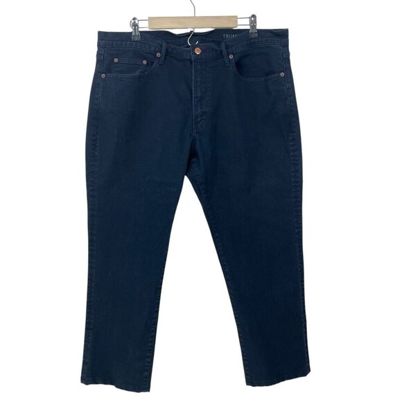 Trumaker Men's Jeans 38" x 28" Stretch Navy Slim Straight - Picture 1 of 7